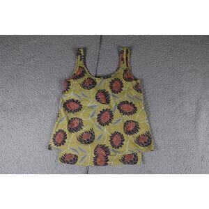 New Pact Organic Cotton Womens Small Tank Top Floral Print Shelf Bra